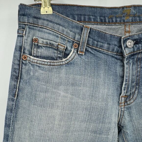 Seven 7 for all Mankind Flare Leg Jeans Womens Size 30 Blue Denim Made in USA - Picture 6 of 16